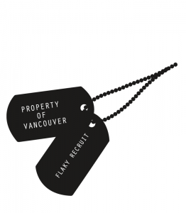 Illustration of military identification tags on necklace.