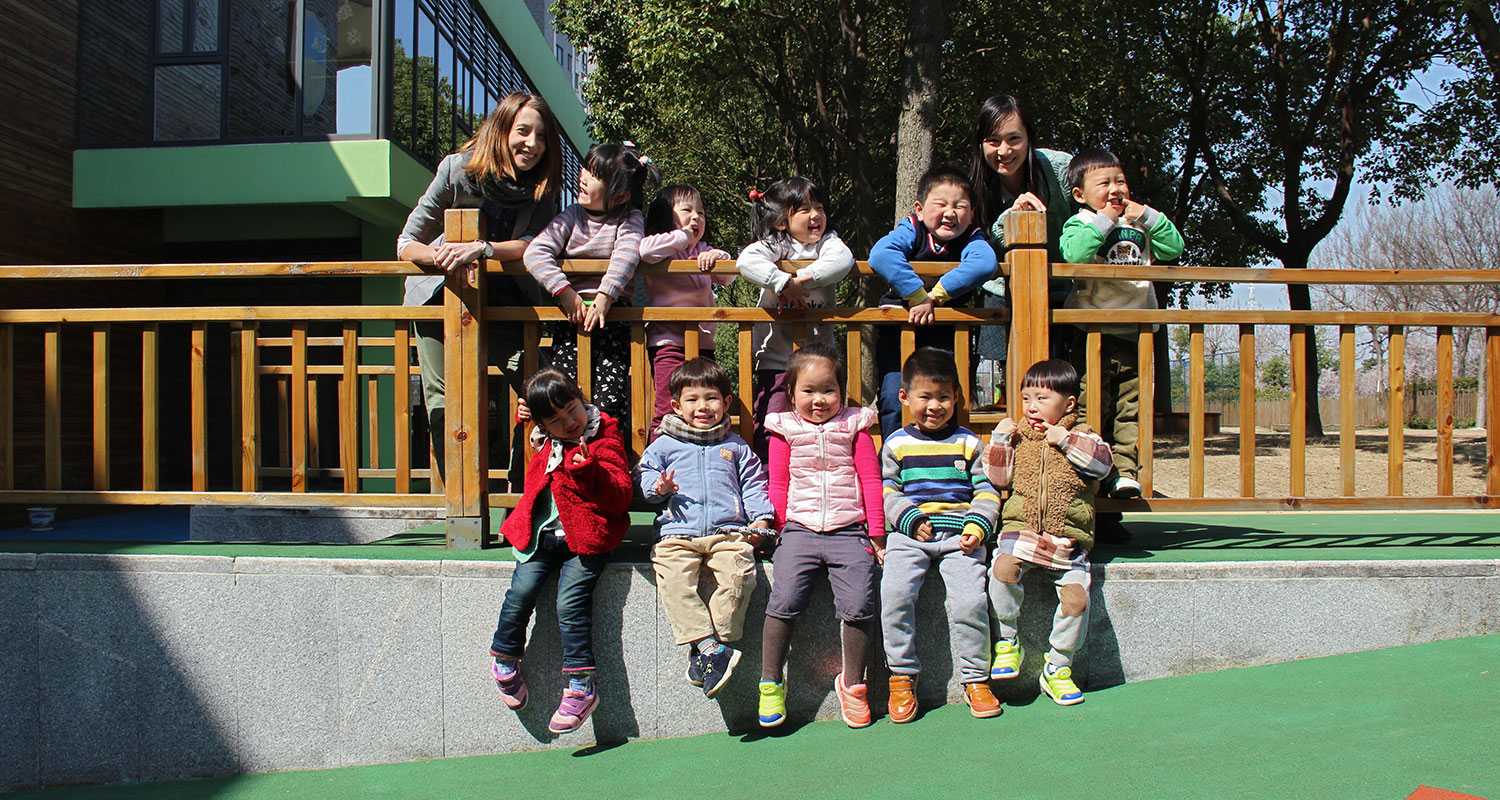 Meriano with her students in China