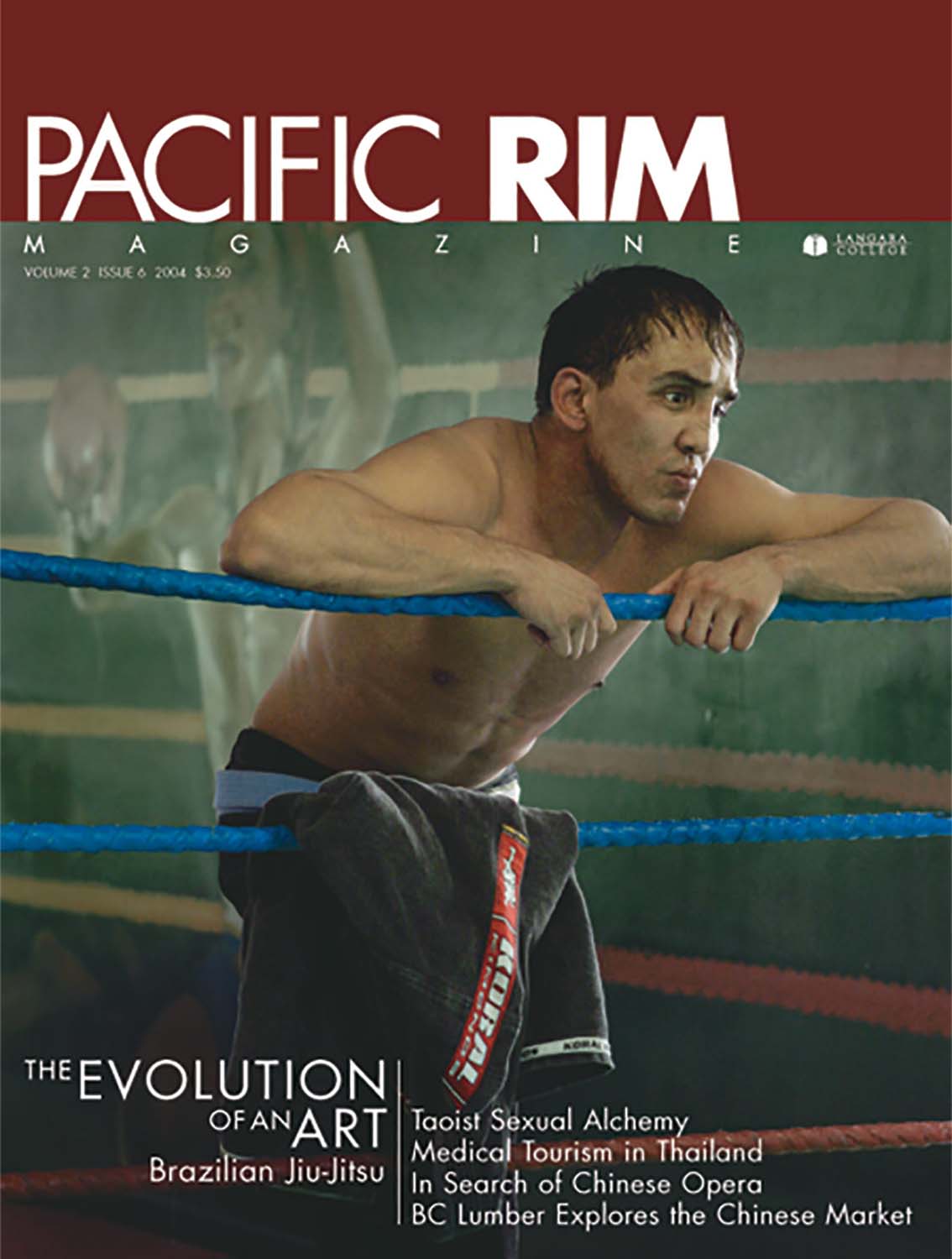 2004 Pacific Rim Cover. "The Evolution of an Art." Cover Story. Image of man in boxing ring.