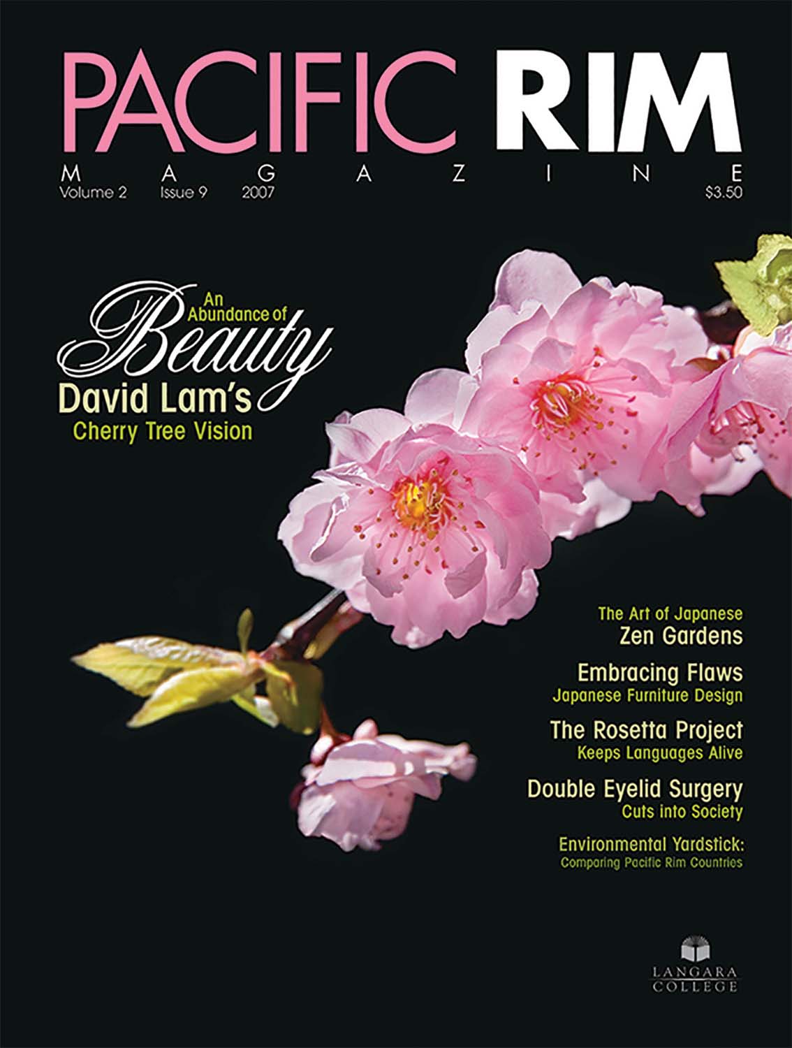 2007 Pacific Rim Cover. Closeup shot of Cherry Blossoms.