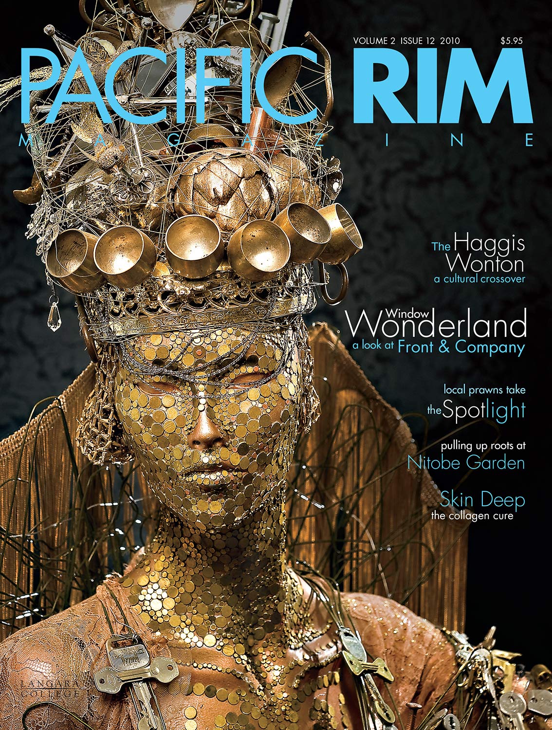 2010 Pacific Rim Cover, Image of woman covered in gold jewelry and adornments.