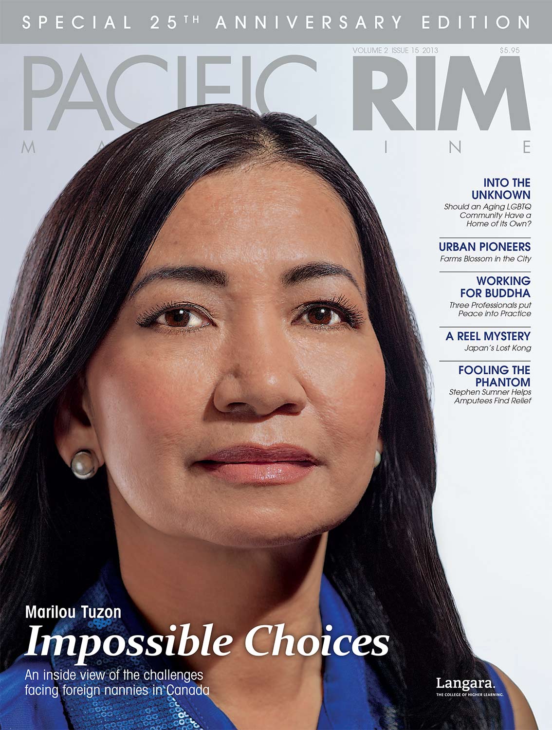 2013 Pacific Rim Cover, "Impossible Choices" Cover Story. Image of Marilou Tuzon.