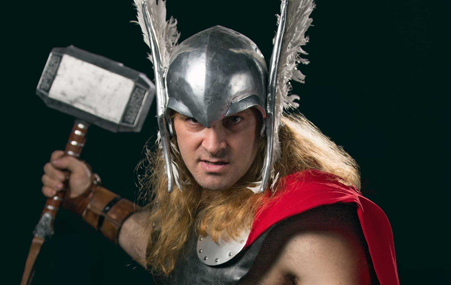 Man in Cosplay Thor Costume