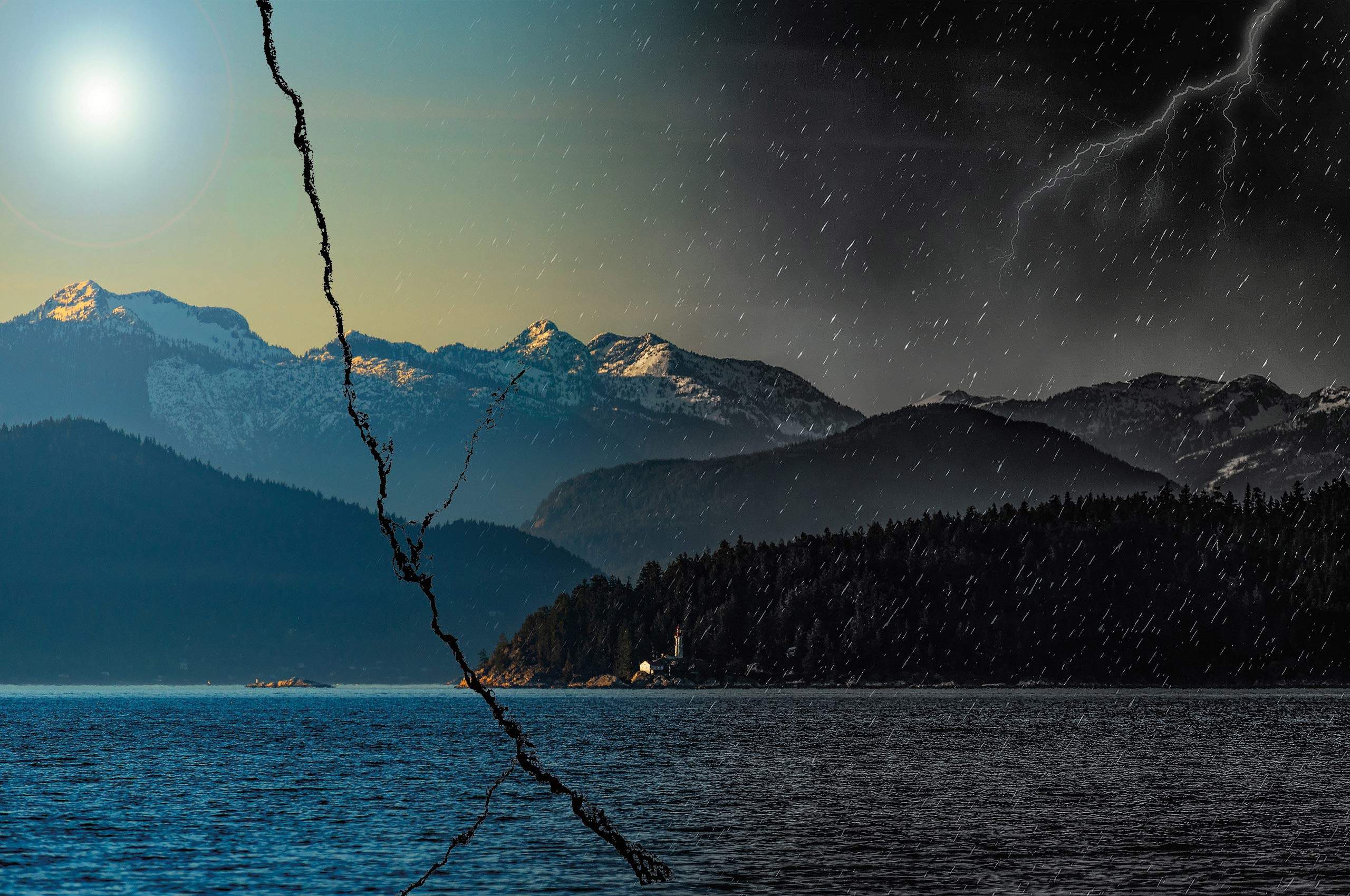 BC coast photo illustration-Earthquake